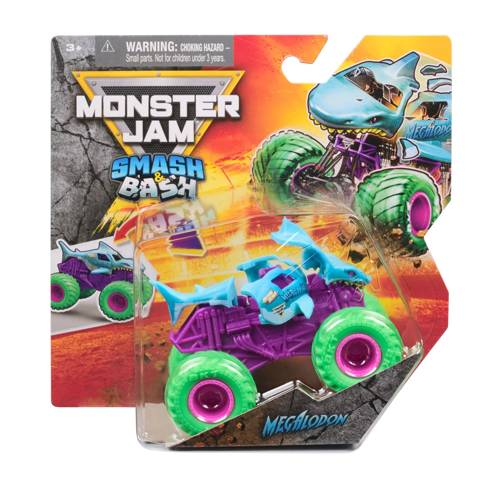 MONSTER JAM - 1:64 DIECAST SMASH AND BASH - MEGALODON
