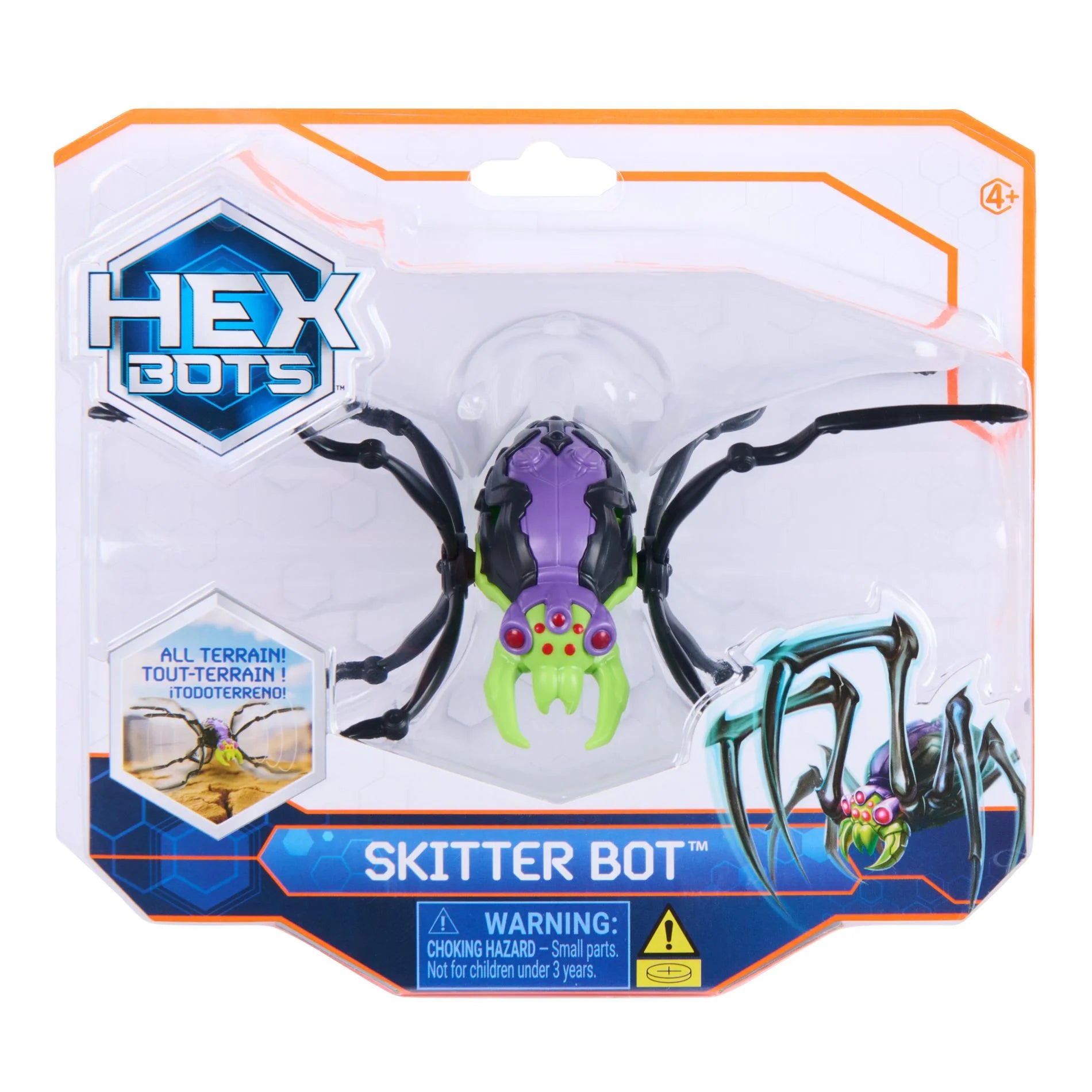 HEX BOTS - SKITTER BOT PURPLE AND GREEN - Toyworld Frankston