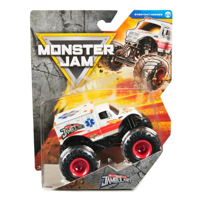 MONSTER JAM 1:64 DIECAST EVERYDAY HEROES - JAMBULANCE - Toyworld Frankston