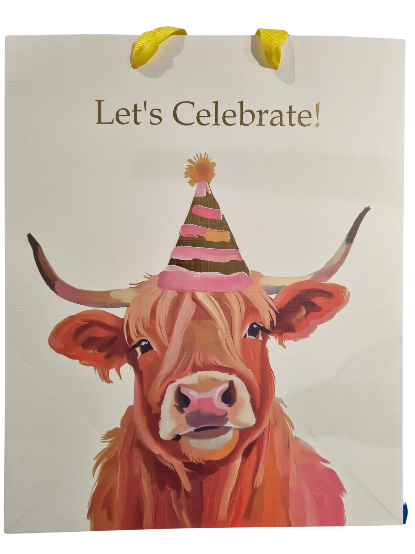GIFT BAG MEDIUM - LETS CELEBRATE 39343 - HIGHLAND COW
