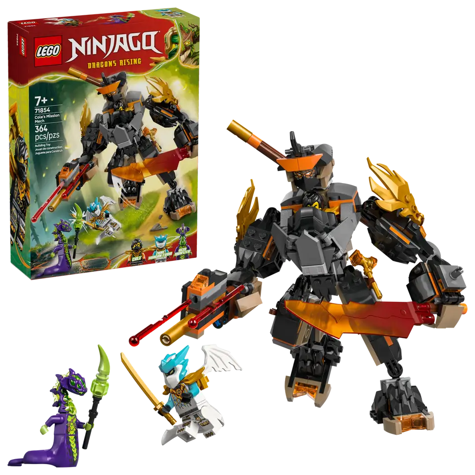 LEGO 71854 NINJAGO - COLE'S MISSION MECH AND DRAGON ZANE - Toyworld Frankston