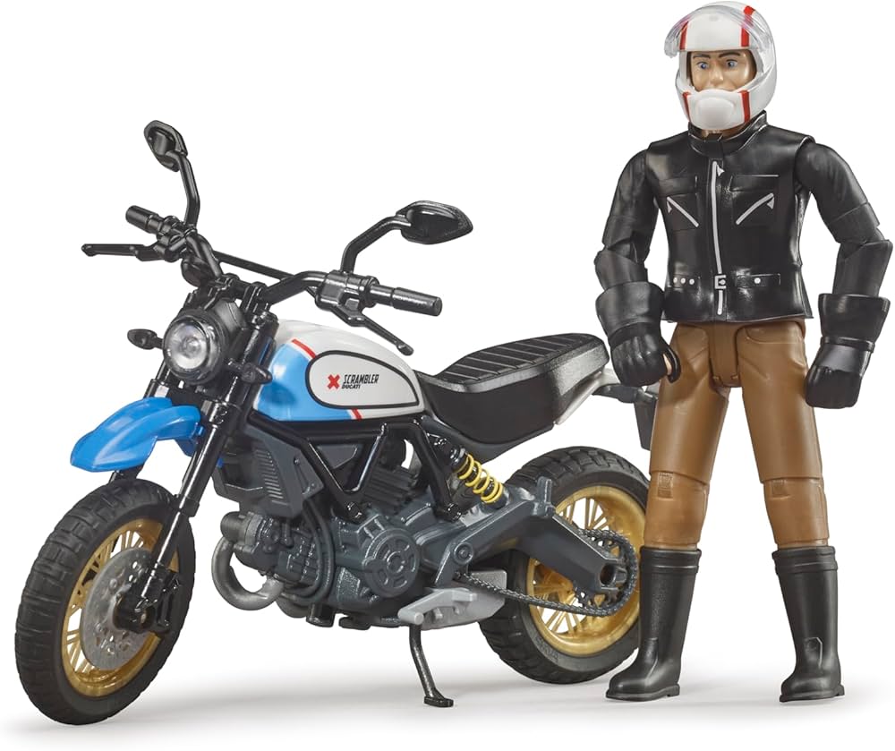 BRUDER BWORLD LEISURE TIME SCRAMBLER DUCATI DESERT SLED WITH DRIVER
