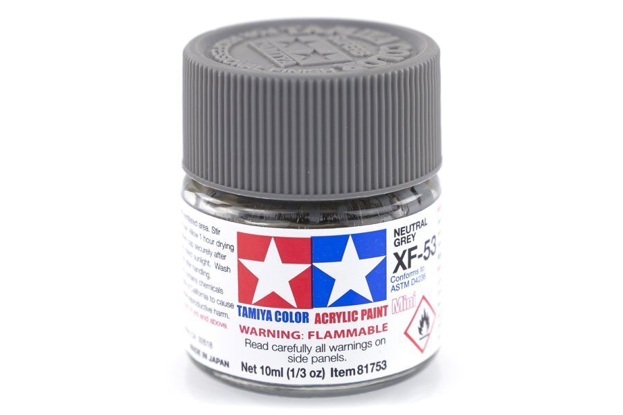TAMIYA ACRYLIC PAINT MINI XF-53 NEUTRAL GREY - Toyworld Frankston