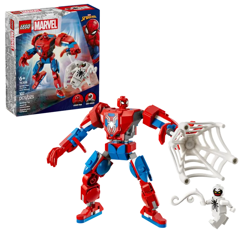LEGO SPIDEY AND FRIENDS 76308 SPIDER MAN MECH VS ANTI VENOM - Toyworld Frankston