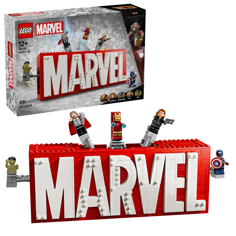 LEGO 76313 MARVEL LOGO AND MINIFIGURES - Toyworld Frankston