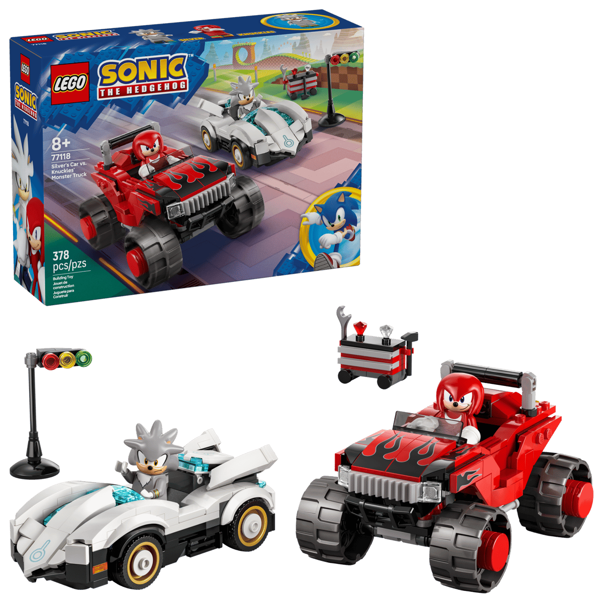 LEGO 77118 SONIC THE HEDGEHOG - SILVER'S CAR VS KNUCKLES MONSTER TRUCK - Toyworld Frankston