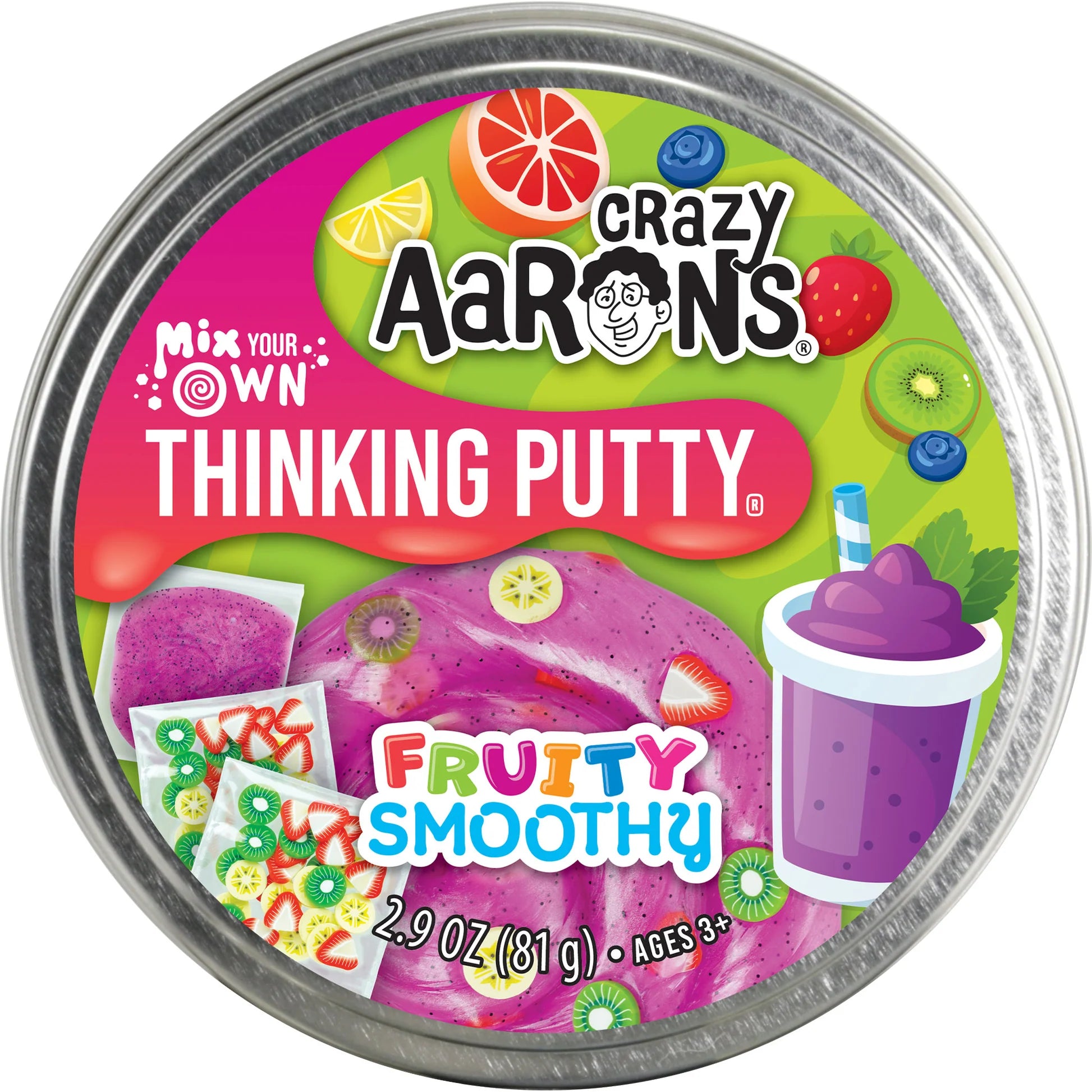 CRAZY AARON'S THINKING PUTTY MIX IT FRUITY SMOOTHY MIX YOUR OWN