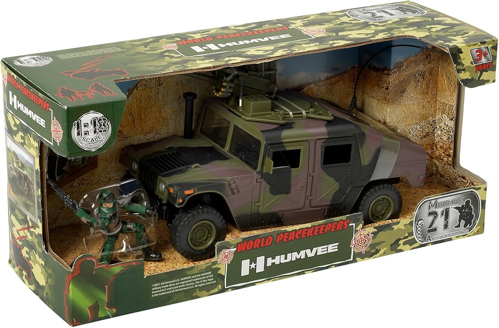 WORLD PEACEKEEPERS 1:18 MILITARY HUMVEE WITH FIGURES - Toyworld Frankston