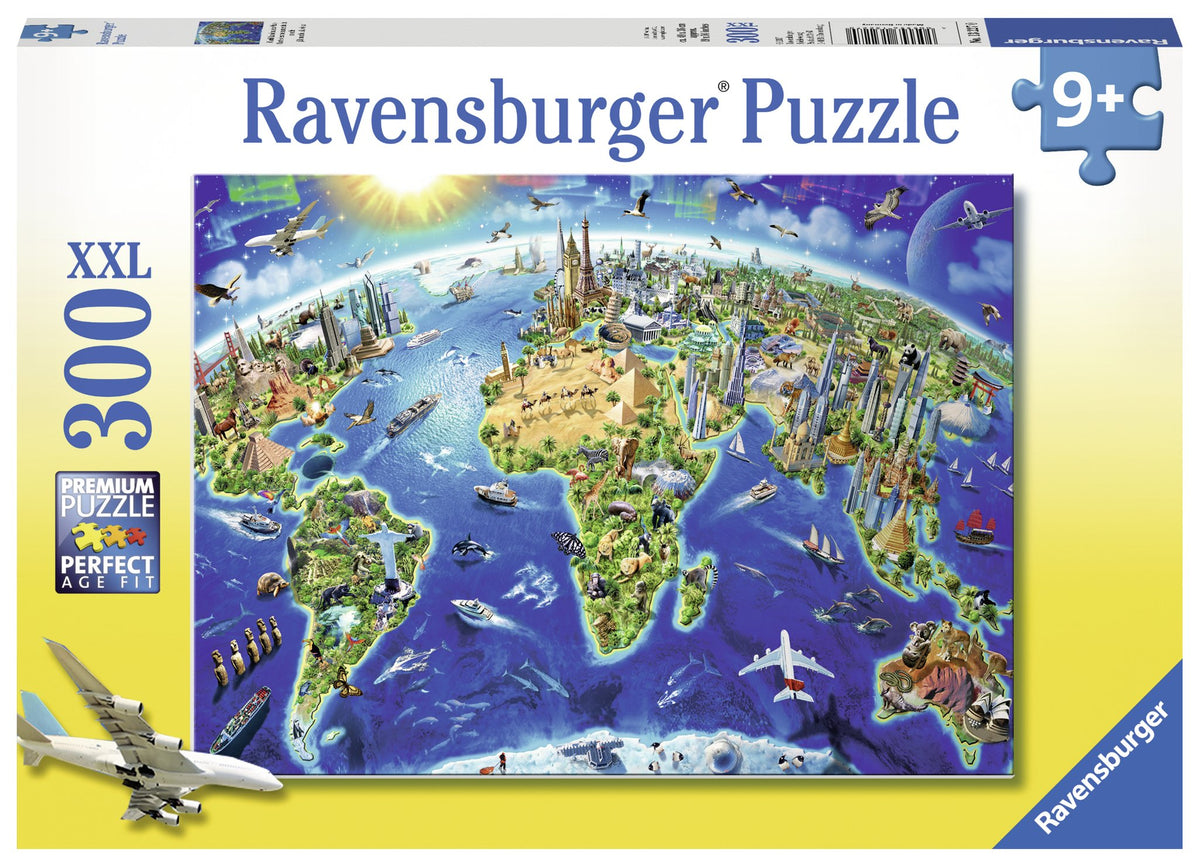 RAVENSBURGER WORLD LANDMARKS MAP 300 PIECE PUZZEL