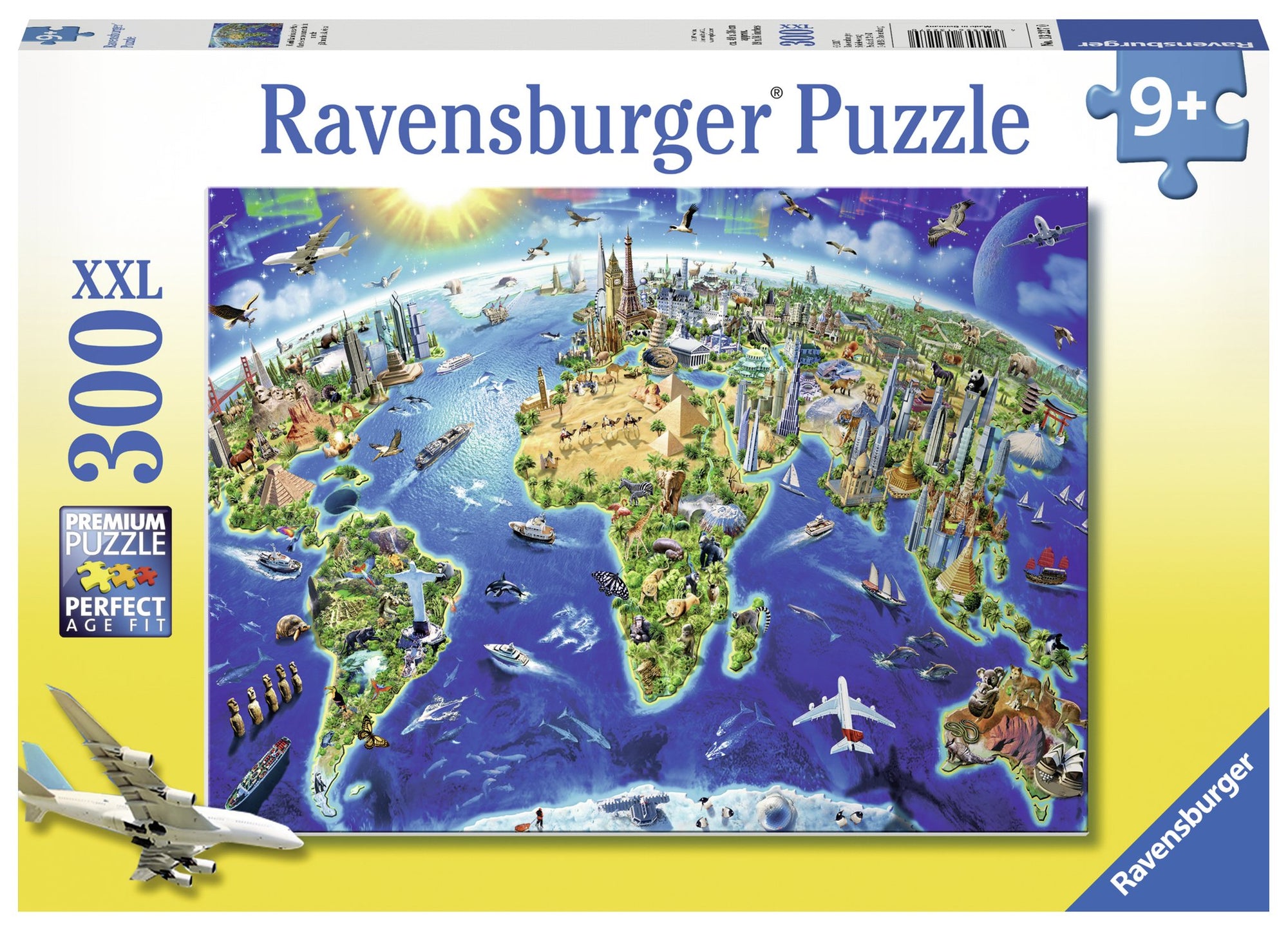 RAVENSBURGER WORLD LANDMARKS MAP 300 PIECE PUZZEL