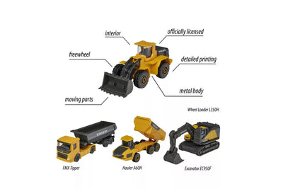 MAJORETTE VOLVO CONSTRUCTION 4PCS GIFT PACK