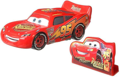 DISNEY CARS 3 DIECAST LIGHTNING MCQUEEN WITH RUSTEZE SIGN
