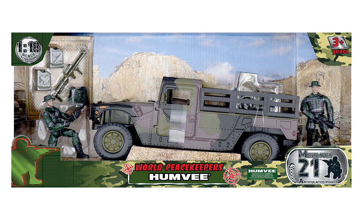 WORLD PEACEKEEPERS 1:18 MILITARY HUMVEE WITH FIGURES
