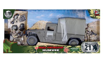 WORLD PEACEKEEPERS 1:18 MILITARY HUMVEE WITH FIGURES