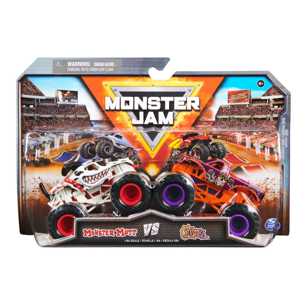 MONSTER JAM 1:64 DIECAST 2 PACK - MONSTER MUTT V CALAVERA