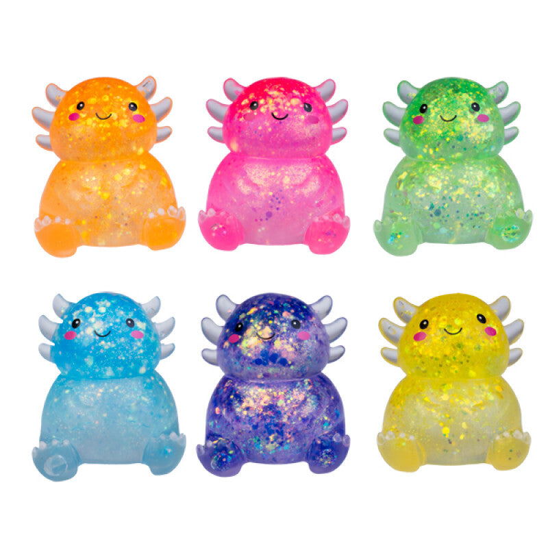 SMOOSHOS - SPARKLING GLITTER SUPER SQUEEZE - AXOLOTL - Toyworld Frankston
