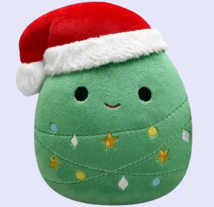 SQUISHMALLOWS - 2024 HOLIDAY ASSORTMENT 7.5 INCH - ANDY CHRISTMAS TREE WITH HAT - Toyworld Frankston