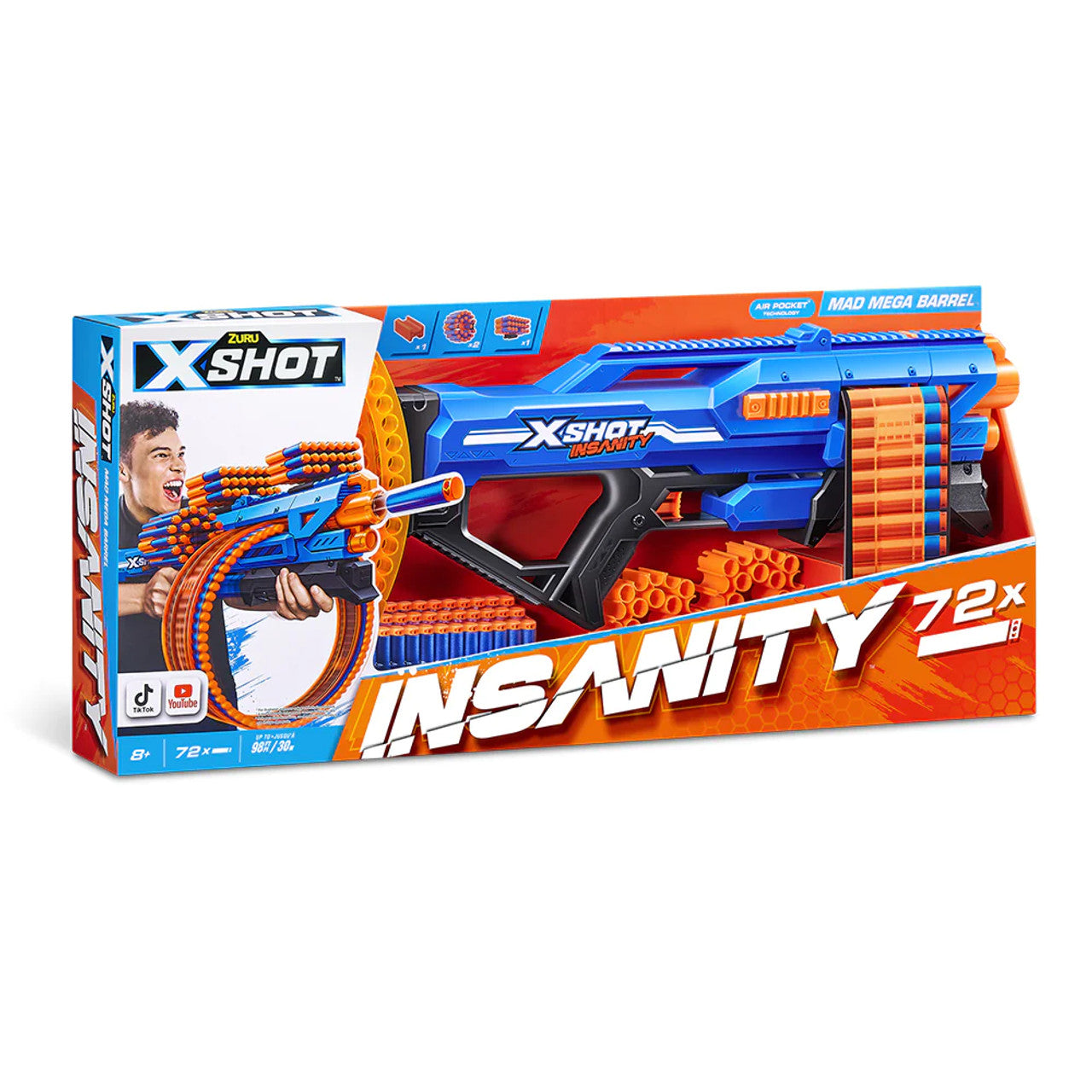 ZURU XSHOT INSANITY MEGA BARREL W/ 72 DARTS - Toyworld Frankston