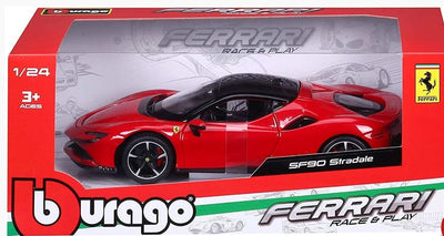 BURAGO FERRARI RACE AND PLAY -SF90 STRADALE 1:24 - Toyworld Frankston