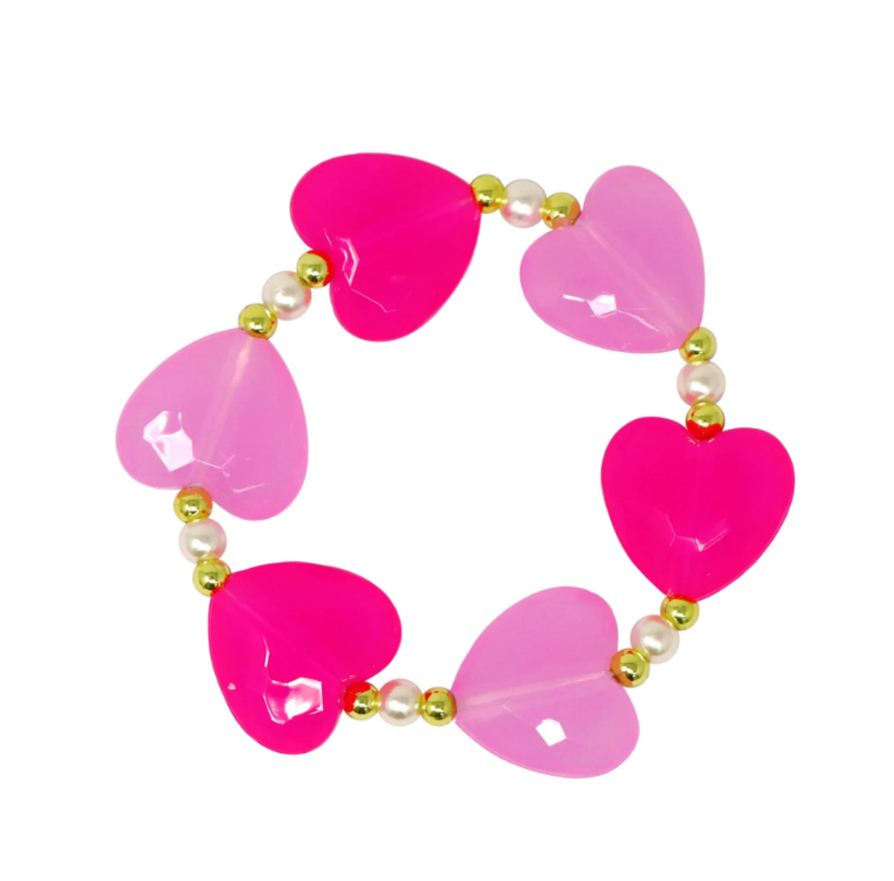 PINK POPPY - BALLET PINK HEART AND PEARL BRACELET