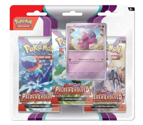 POKEMON TCG SCARLET AND VIOLET 2 PALDEA EVOLVED THREE BOOSTER BLISTER PACK - Toyworld Frankston