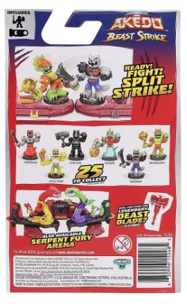 AKEDO BEAST STRIKE MINI BATTLING ACTION WARRIORS - BLOOD PAW - Toyworld Frankston
