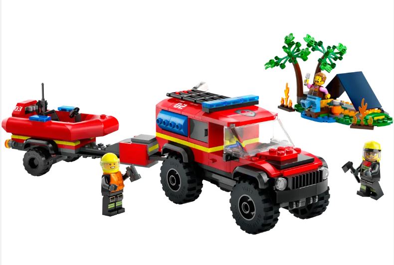 LEGO 60412 4X4 FIRE TRUCK WITH RESCUE BOAT - Toyworld Frankston