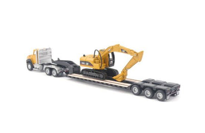 CAT 1:87 SEMI TRACTOR WITH LOWBOY TRAILER AND CAT DIECAST 315CL HYDRAULIC EXCAVATOR - Toyworld Frankston