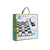 BS TOYS GIANT CHECKERS XL board game, showing the game box with a illustration of the game on the inside, along with a cotton storage bag.
