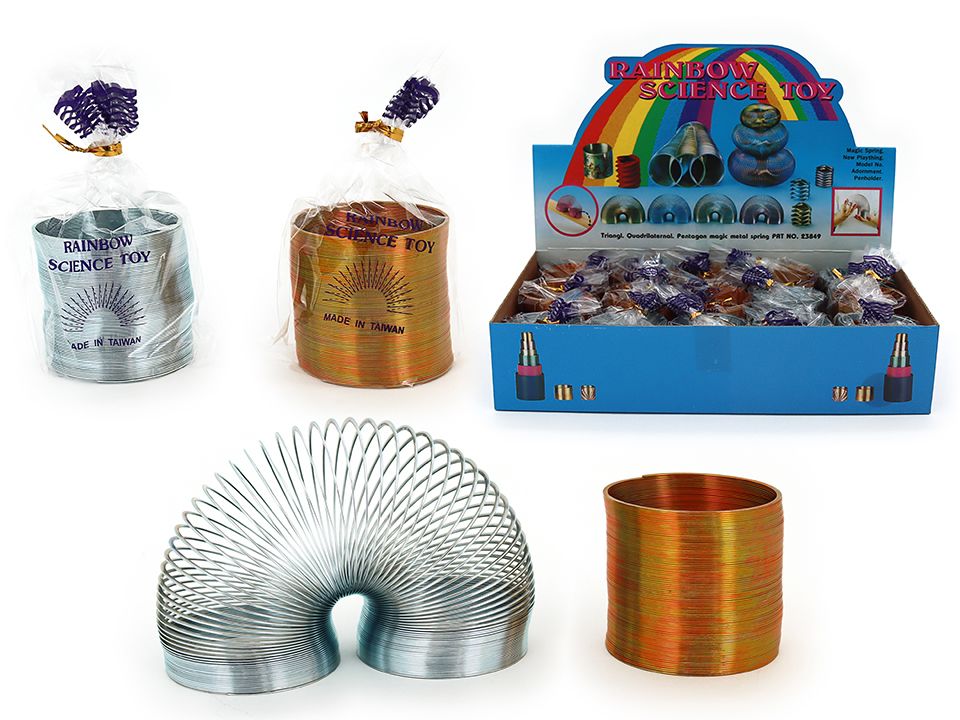 56MM ROUND METALLIC SPRING ASSORTMENT - MAGIC SPRING RAINBOW SCIENCE TOY