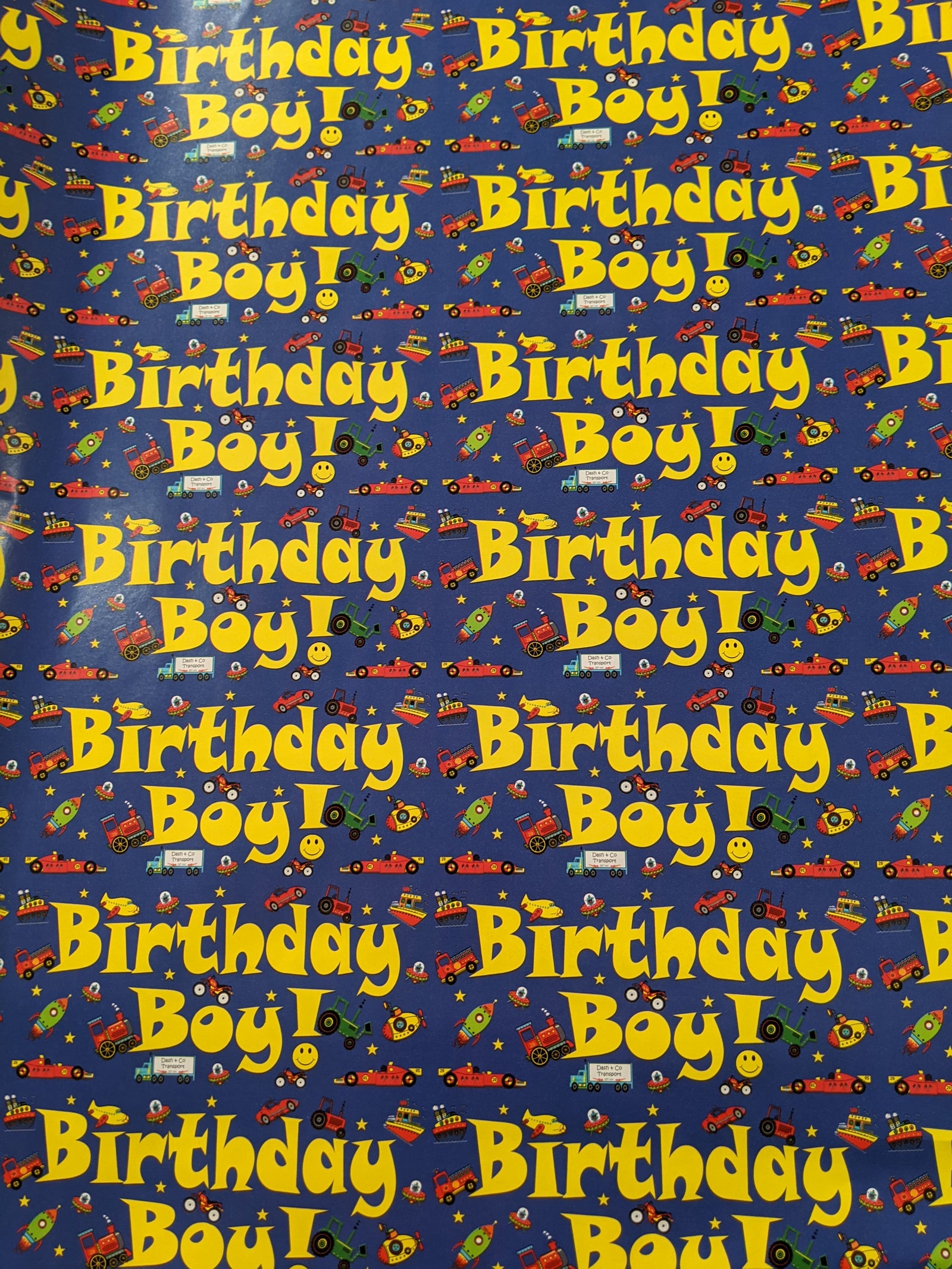 WRAPPING PAPER - BIRTHDAY BOY DARK BLUE
