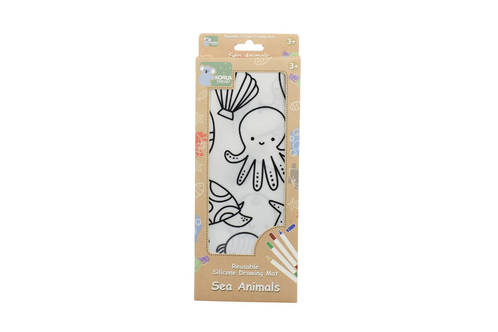 KOALA DREAM REUSABLE SILICONE DRAWING MAT - SEA ANIMALS