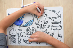 KOALA DREAM REUSABLE SILICONE DRAWING MAT - SEA ANIMALS