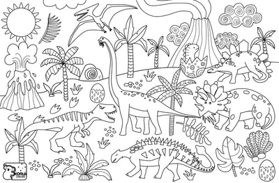 KOALA DREAM REUSABLE SILICONE DRAWING MAT - DINOSAURS