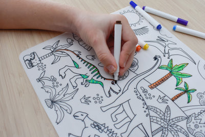 KOALA DREAM REUSABLE SILICONE DRAWING MAT - DINOSAURS