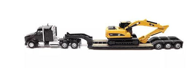 KENWORTH 1:87 40IN -SLEEPER TANDEM TRACTOR WITH LOWBOY TRAILER AND CAT 320D L HYDRAULIC EXCAVATOR - Toyworld Frankston