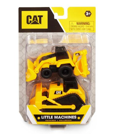 CAT CATERPILLAR LITTLE MACHINES 2 PACK - BACKHOE AND BULLDOZER - Toyworld Frankston