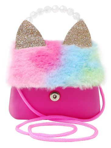 PINK POPPY FLUFFY CAT HARD HANDBAG