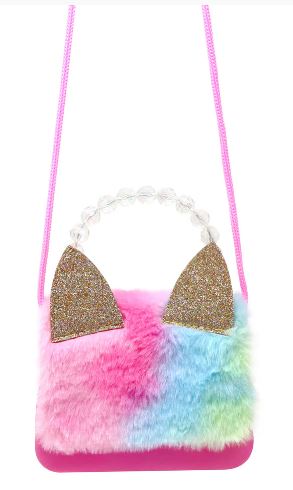 PINK POPPY FLUFFY CAT HARD HANDBAG