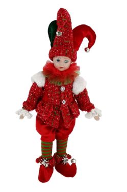 COTTON CANDY 43CM ANIMATED SITTING JESTER  - RED