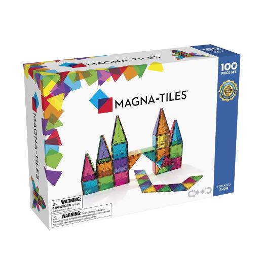 MAGNA-TILES CLASSIC CLEAR COLOUR 100 PIECE SET - Toyworld Frankston