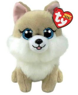 TY BEANIE BOOS - HONEYCOMB DOG REG - TAN/WHITE - Toyworld Frankston