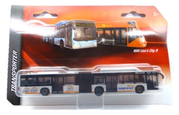 MAJORETTE 1:64 MAN LIONS CITY BUS - SILVER PARK AND RIDE