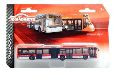 MAJORETTE 1:64 MAN LIONS CITY BUS - RED CAR PARK SHUTTLE