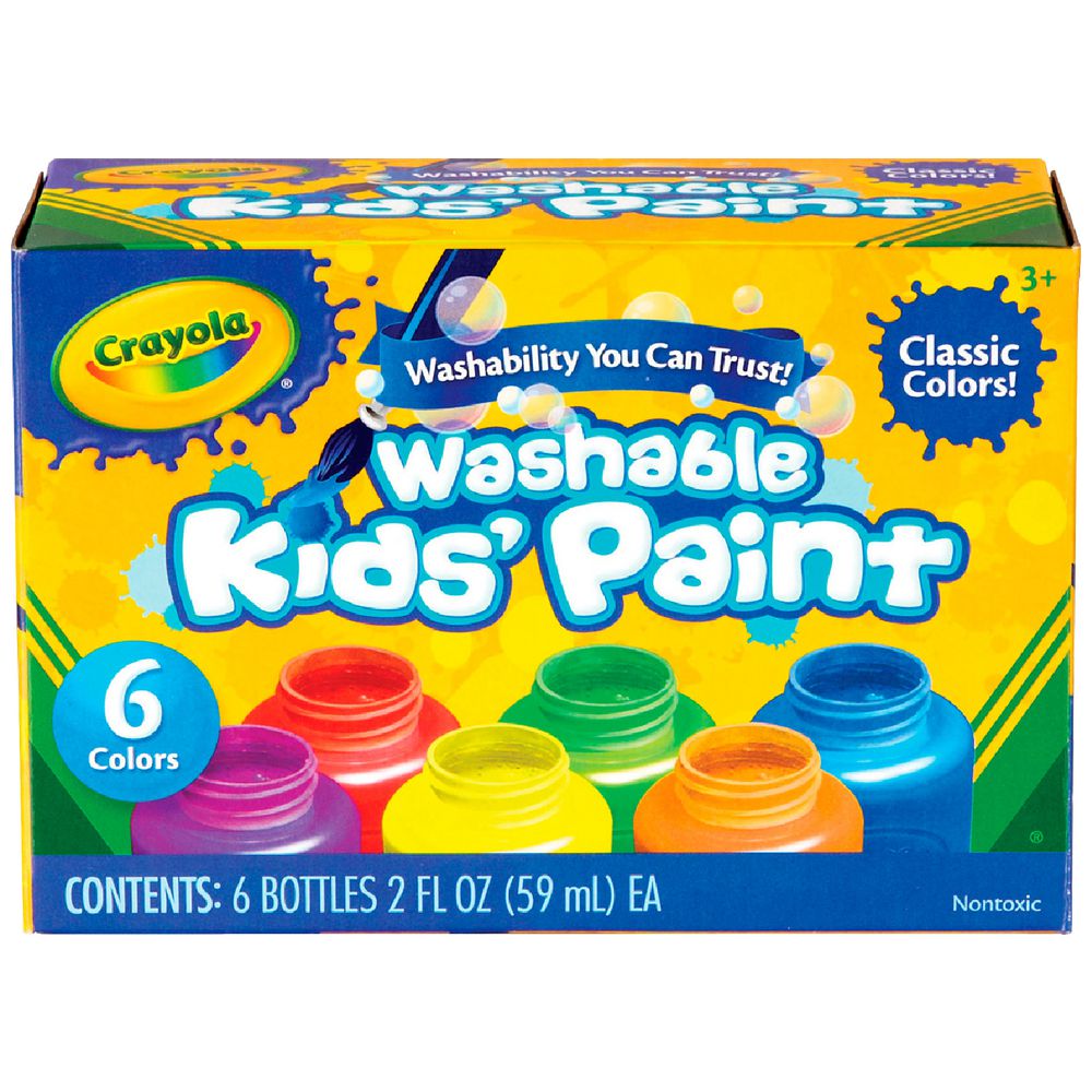 CRAYOLA - 6CT WASHABLE PAINT CLASSIC COLORS - Toyworld Frankston