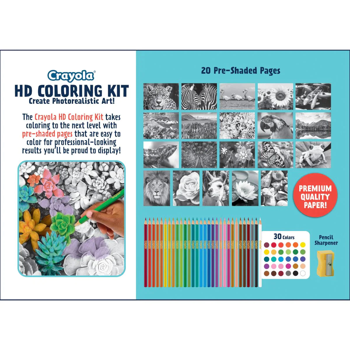 CRAYOLA HD COLORING KIT - CREATE PHOTOREALISTIC ART - Toyworld Frankston