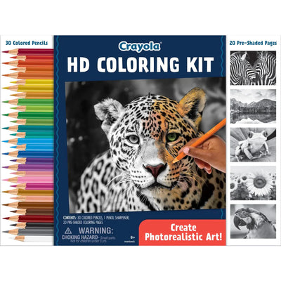 CRAYOLA HD COLORING KIT - CREATE PHOTOREALISTIC ART - Toyworld Frankston