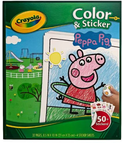 CRAYOLA COLOR & STICKER BOOK PEPPA PIG - Toyworld Frankston