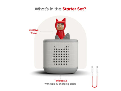 TONIES - TONIEBOX 2 MOON GREY STARTER SET CREATIVE TONIE - Toyworld Frankston