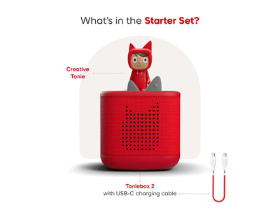 TONIES - TONIEBOX 2 SUNSET RED STARTER SET CREATIVE TONIE RUBIE - Toyworld Frankston